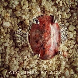 Burnt Red and Silver Ring + UNAKITE STONE